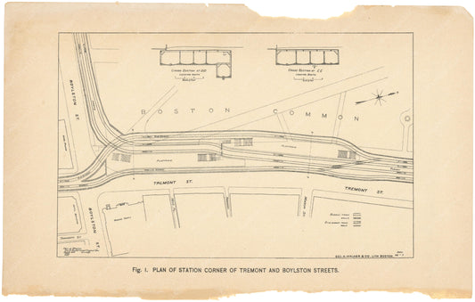 BTC Annual Report 01, 1895 Figure 01: Plan of Boylston Street Station