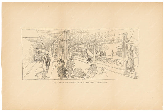 BTC Annual Report 01, 1895 Figure 03: Sketch of Proposed Station at Park Street