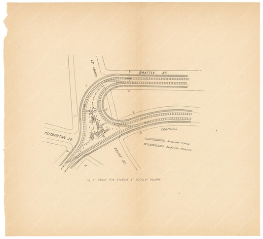 BTC Annual Report 01, 1895 Figure 04: Study for Scollay Square Station
