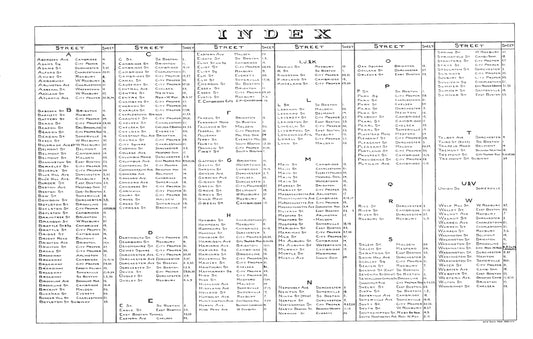 Boston Elevated Railway Co. Track Plans 1915 Index