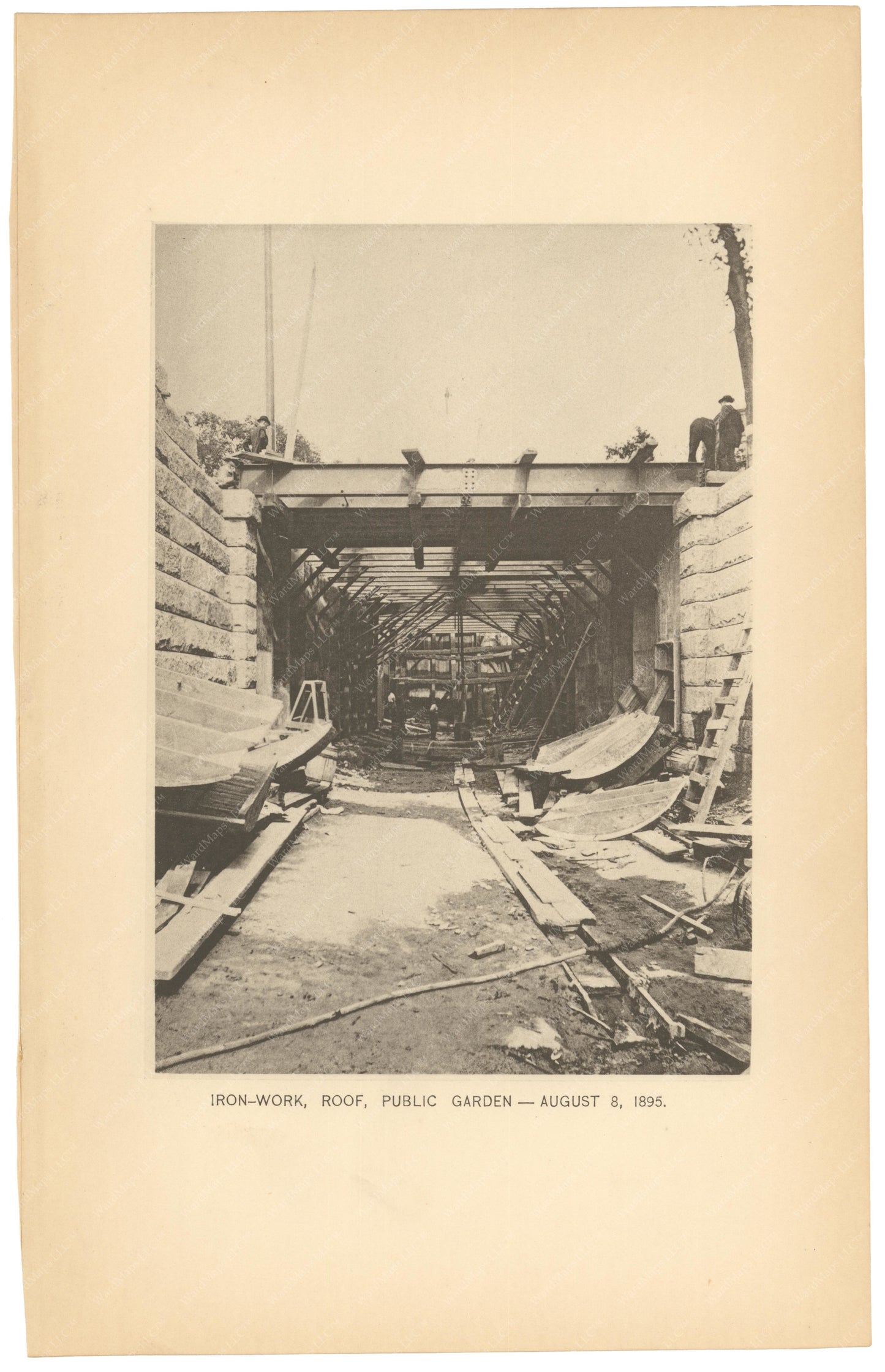 BTC Annual Report 01, 1895: Ironwork and Roof in Public Garden, August 8, 1895