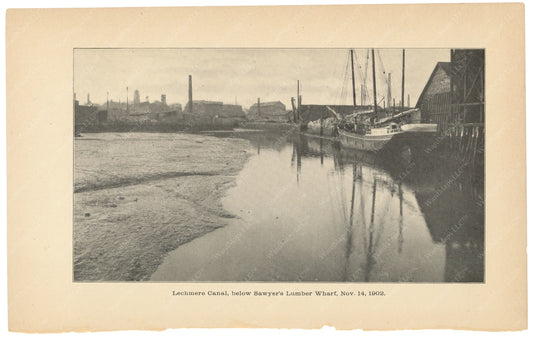 Charles River Dam Report 1903: Lechmere Canal Below Sawyer's Wharf 1902