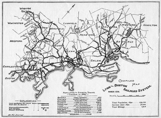 Lynn & Boston Railroad System March 1896