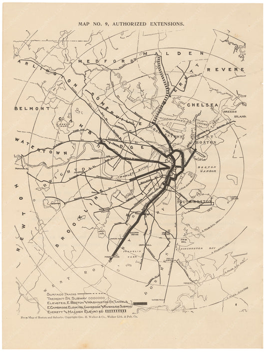 BERy Newspaper Brochure Map 09: Authorized Line Extensions 1910