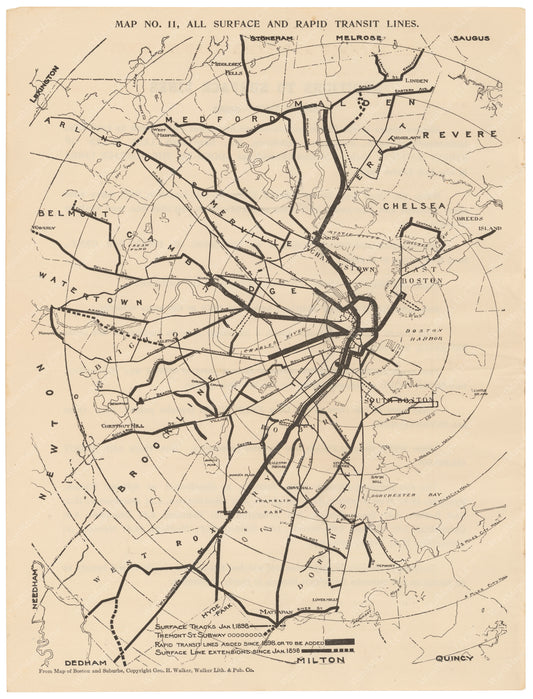 BERy Newspaper Brochure Map 11: All Surface and Rapid Transit Lines 1910