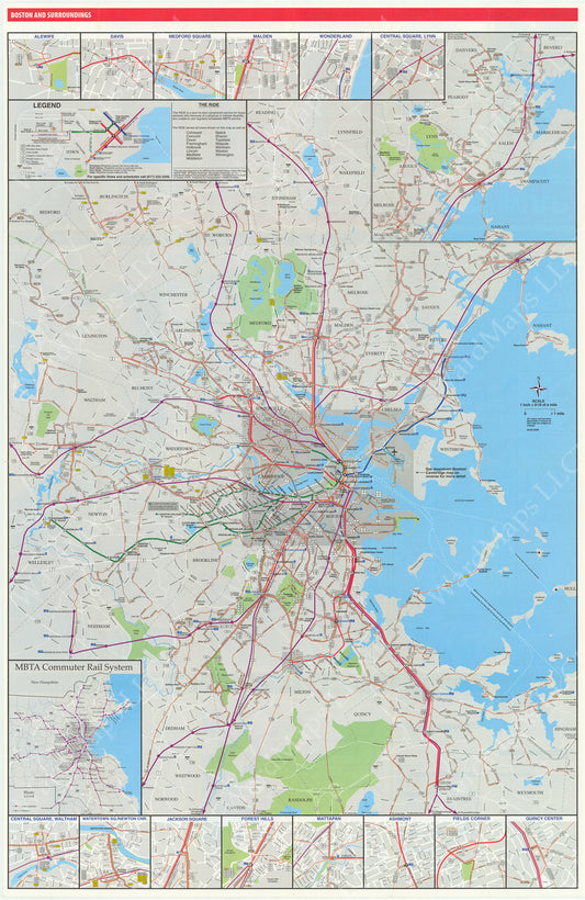 MBTA System Route Map 1998 (Side A)