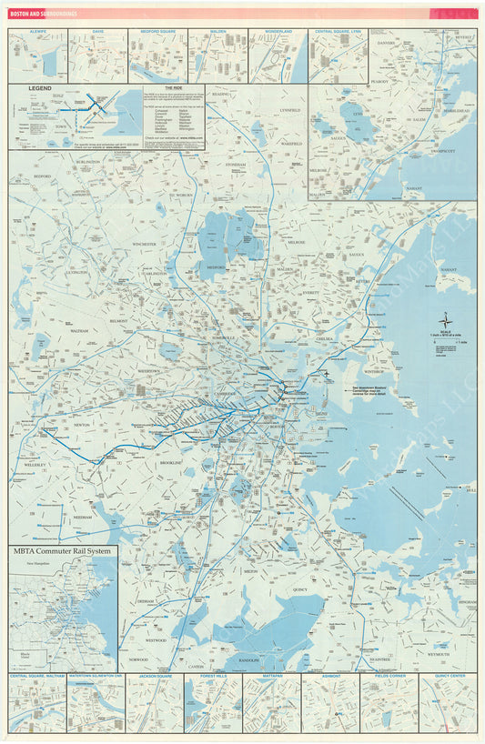 MBTA System Route Map 1999 (Side A)