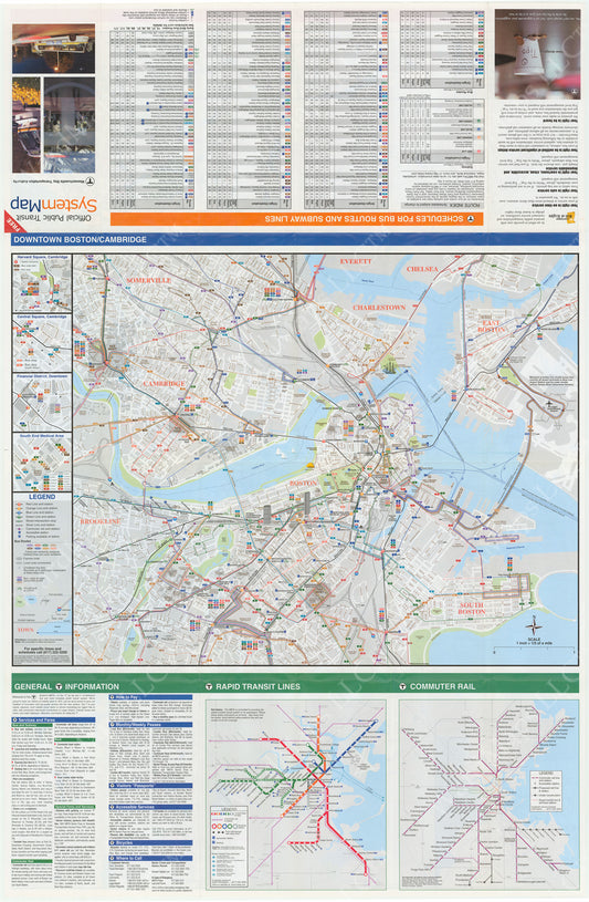 MBTA System Route Map 2002 (Side B)