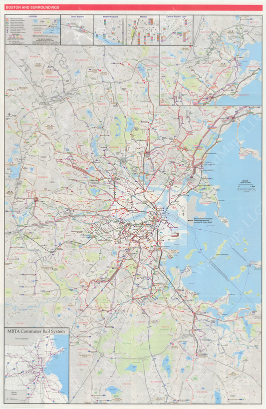 MBTA System Route Map 2004 (Side A)