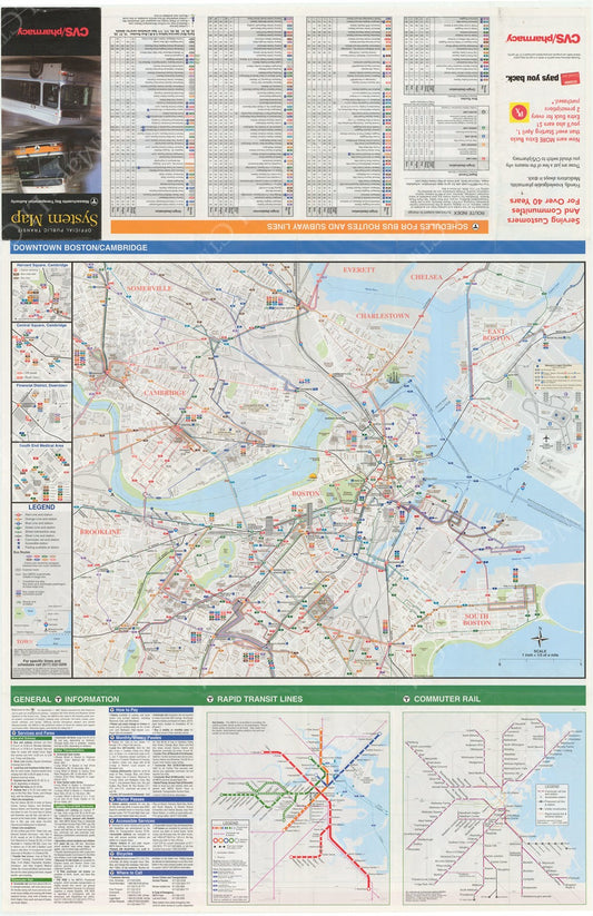 MBTA System Route Map 2004 (Side B)