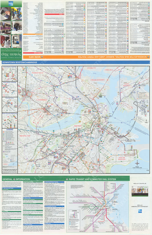 MBTA System Route Map 2006 (Side B)