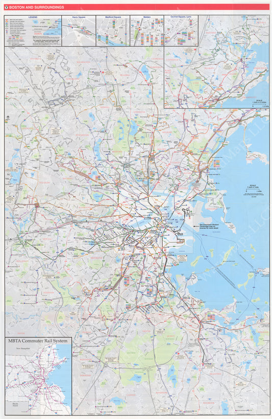 MBTA System Route Map 2008 (Side A)