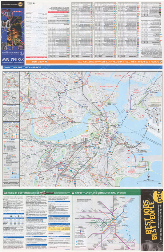 MBTA System Route Map 2008 (Side B)