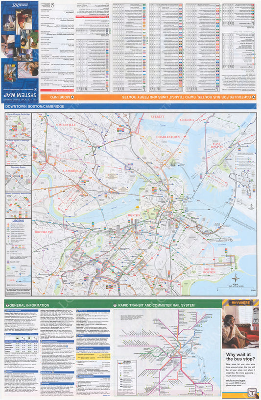 MBTA System Route Map 2011 (Side B)