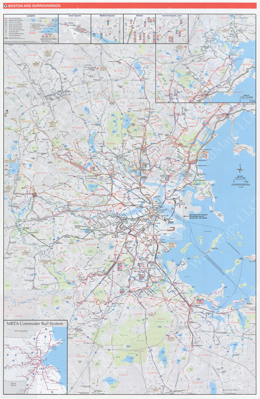 MBTA System Route Map 2013 (Side A)