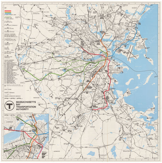 MBTA System Route Map 1967