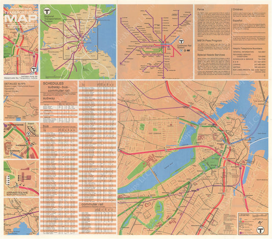 MBTA System Route Map 1976 Summer (Side B)