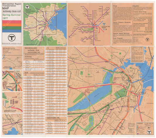 MBTA System Route Map 1977 Spring-Summer (Side B)