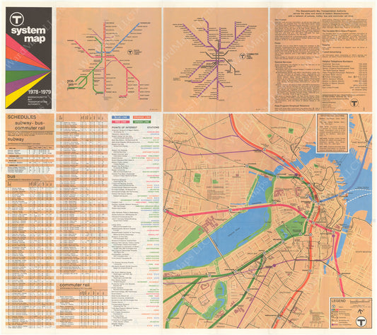 MBTA System Route Map 1978-1979 (Side B)