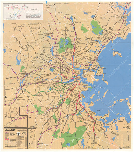 MBTA System Route Map 1978-1979 (Side A)
