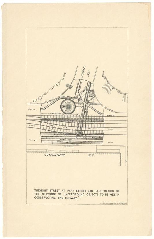BTC Annual Report 01, 1895: Underground Objects, Park St at Tremont St