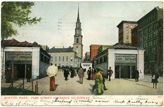 Park Street Station Head Houses Circa 1900