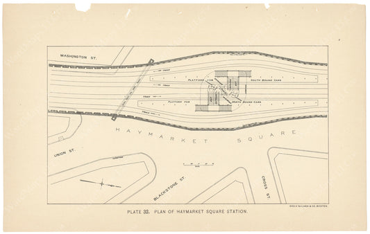 BTC Annual Report 04, 1898 Plate 32: Plan of Haymarket Square Station