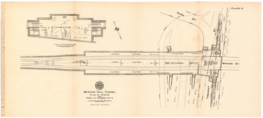 BTC Annual Report 17, 1911 Plate 04: Plan of Park Street Under Station