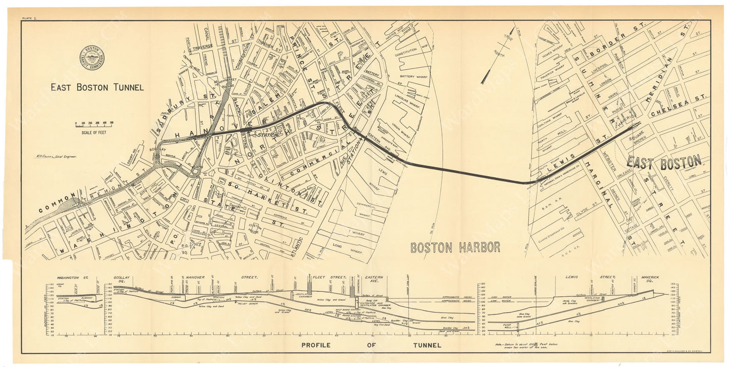 BTC Annual Report 06, 1900 Plate 01: East Boston Tunnel