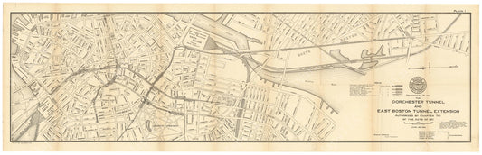 BTC Annual Report 18, 1912 Plate 01: Mapping the Dorchester Tunnel and East Boston Tunnel Extension