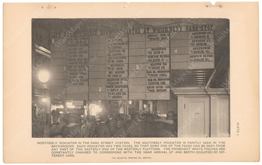 BTC Annual Report 05, 1899 Plate 01: Park Street Station Indicator Board