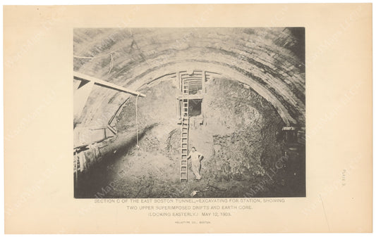 BTC Annual Report 09, 1903 Plate 03: Excavating for Downtown Station on East Boston Tunnel