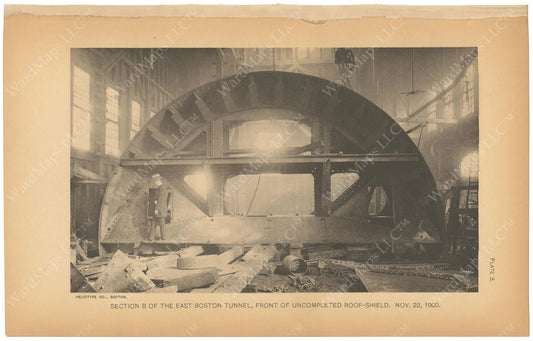 BTC Annual Report 07, 1901 Plate 03: East Boston Tunnel, Roof Shield