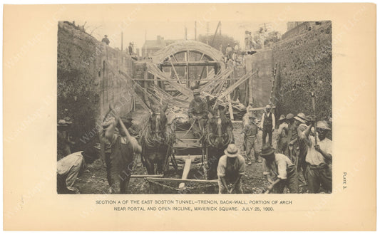 BTC Annual Report 06, 1900 Plate 03: East Boston Tunnel Trench at Maverick Square
