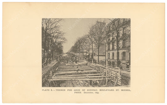BTC Annual Report 02, 1896 Plate 04: Paris Subway, Trench at Boulevard St. Michel