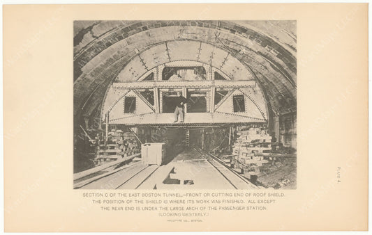BTC Annual Report 09, 1903 Plate 04: East Boston Tunnel, Roof Shield with Work Complete