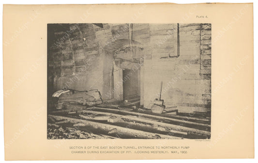 BTC Annual Report 08, 1902 Plate 04: East Boston Tunnel, Pump Chamber Entrance
