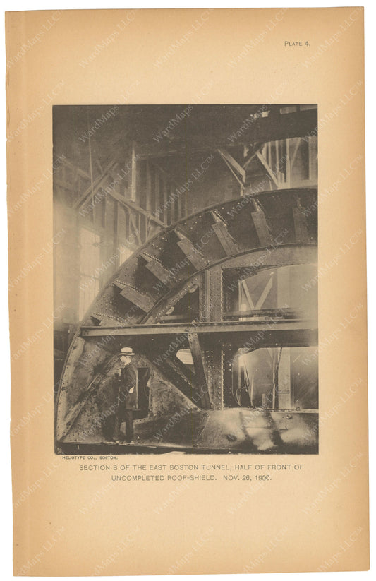 BTC Annual Report 07, 1901 Plate 04: East Boston Tunnel, Roof Shield Front