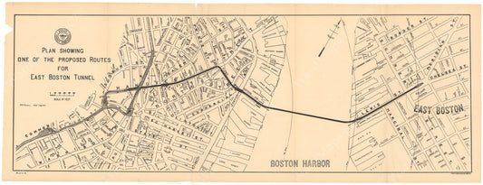 BTC Annual Report 05, 1899 Plate 04: East Boston Tunnel Route