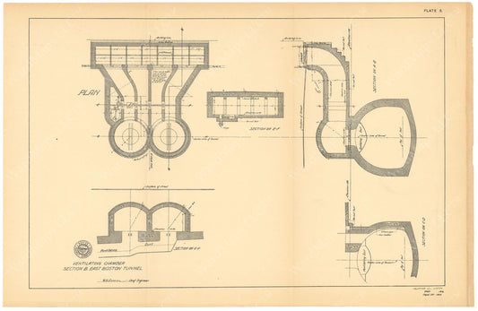BTC Annual Report 10, 1904 Plate 05: East Boston Tunnel Ventilating Chamber