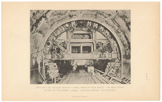 BTC Annual Report 09, 1903 Plate 05: East Boston Tunnel, Rear of Roof Shield