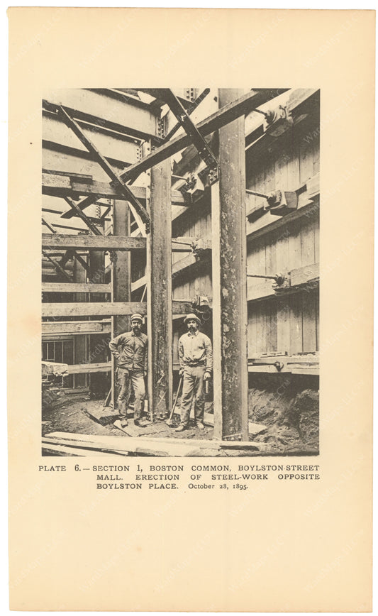 BTC Annual Report 02, 1896 Plate 06: Steelwork at Boylston Street Mall