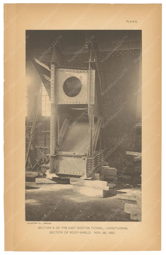 BTC Annual Report 07, 1901 Plate 06: East Boston Tunnel, Roof Shield Section