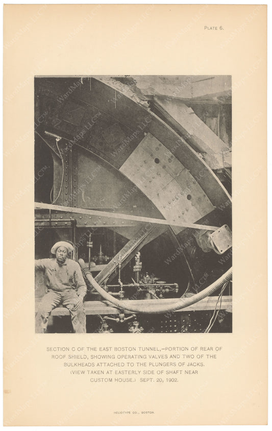 BTC Annual Report 09, 1903 Plate 06: East Boston Tunnel, Rear of Roof Shield