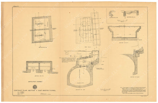 BTC Annual Report 08, 1902 Plate 06: East Boston Tunnel Ventilating Chamber