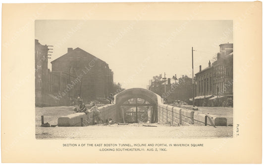 BTC Annual Report 06, 1900 Plate 07: East Boston Tunnel, Maverick Square Portal