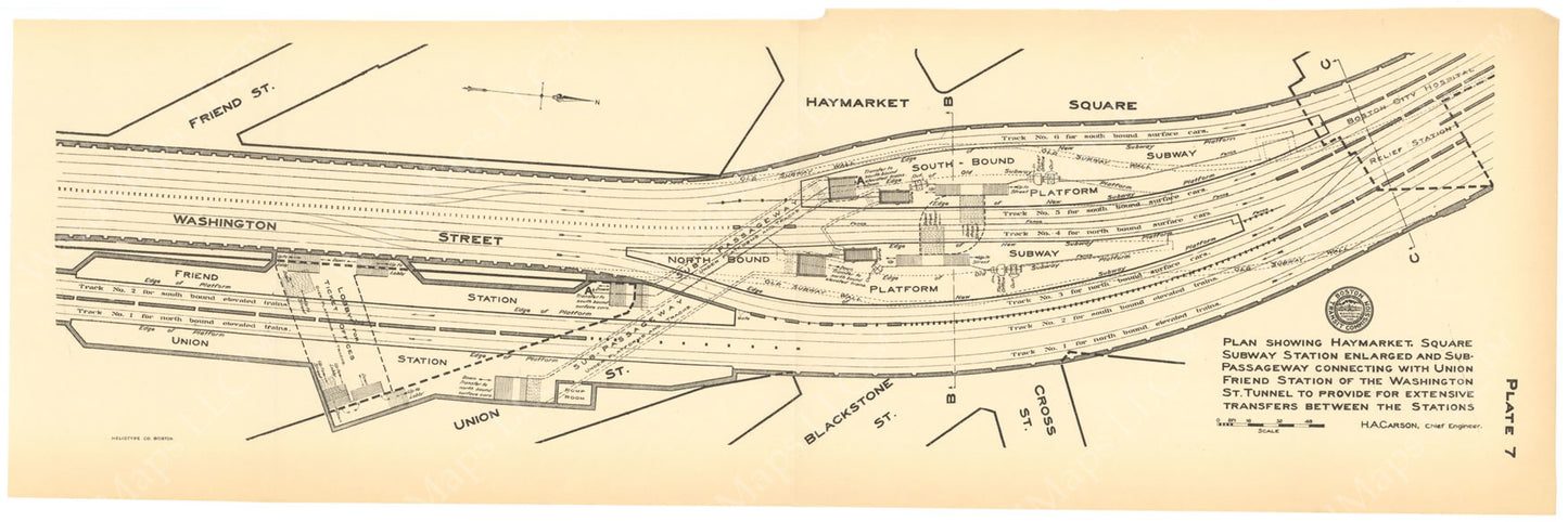 BTC Annual Report 15, 1909 Plate 07: Friend-Union and Haymarket Square Stations