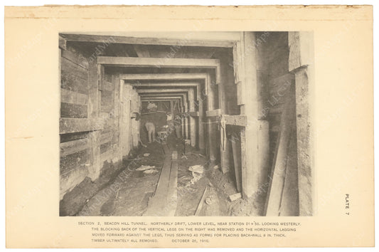 BTC Annual Report 17, 1911 Plate 07: Beacon Hill Tunnel, North Drift
