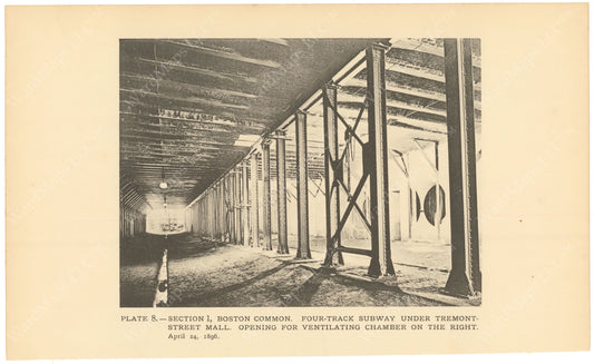 BTC Annual Report 02, 1896 Plate 08: Construction at Four Track Subway