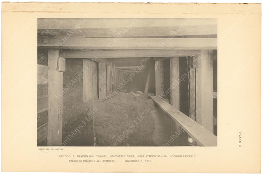 BTC Annual Report 17, 1911 Plate 08: Beacon Hill Tunnel, South Drift